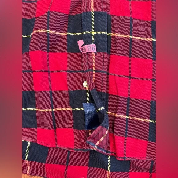 Vintage‎ Burberry London Buffalo Plaid Shirt Button Down Up Mens Medium USA Made